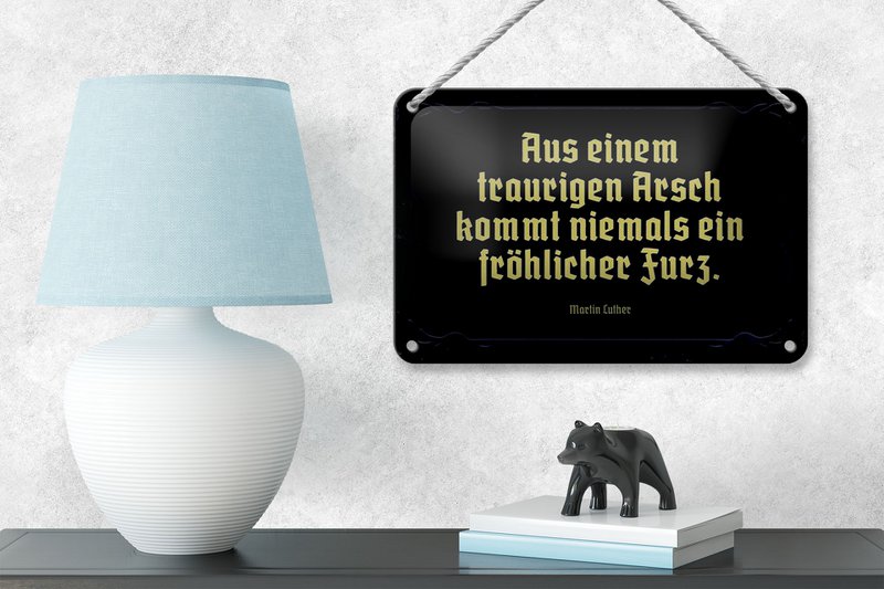 Tin sign saying 18x12cm from a sad ass comes decoration