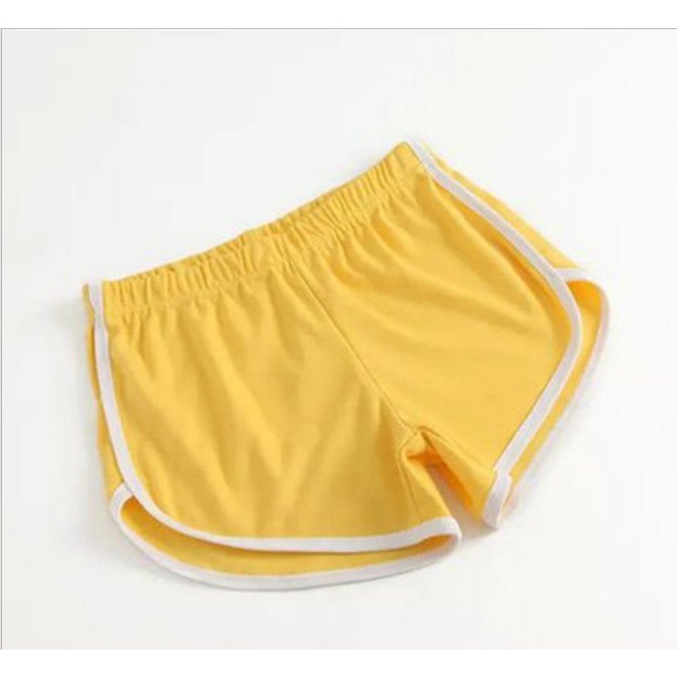 Women's sports shorts, home casual solid-color fashionable yoga beach pants, candy-colored hot pants