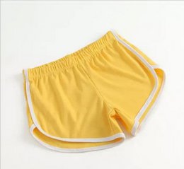 Women's sports shorts, home casual solid-color fashionable yoga beach pants, candy-colored hot pants