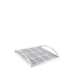 BLACK AND WHITE RECTANGULAR TRAY 30X30X6CM