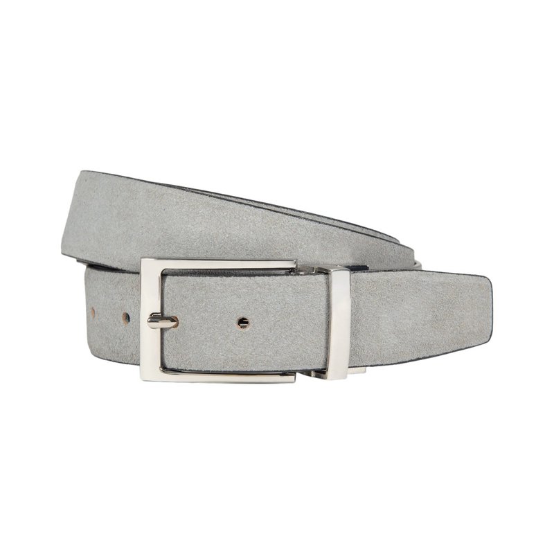 K4002AFB | Doubleface Men's Belt in Genuine Leather, Smooth and Suede. Color Black / Gray. Dimensions: 125 x 3.5 x 0.5 cm (waistline 110 cm). Packaging: rigid bottom/lid Gift Box