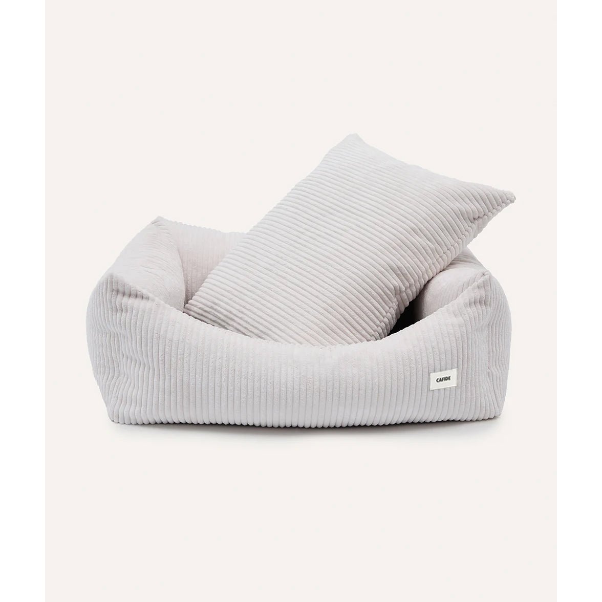 Bone White Corduroy Dog Bed, Snozy