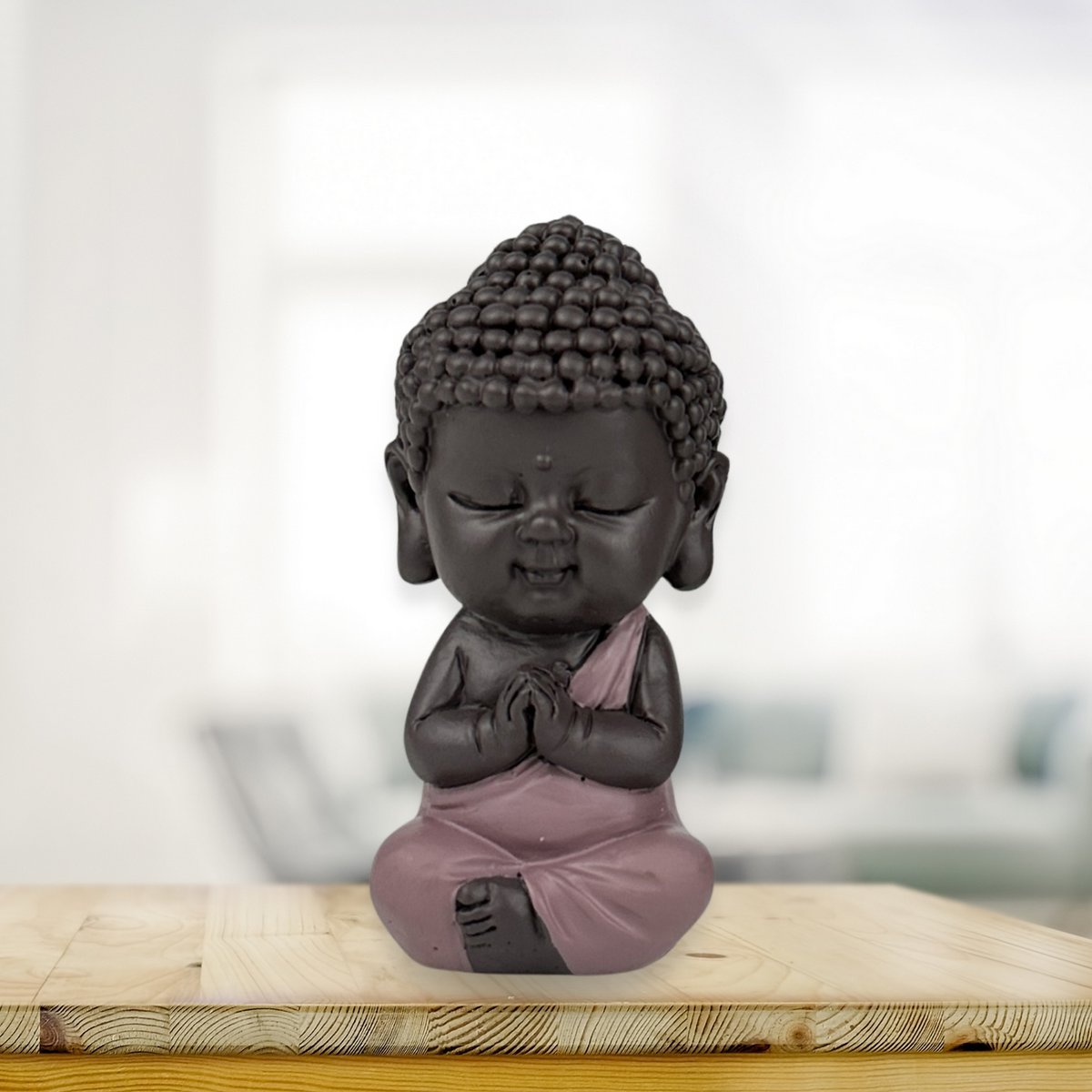 Buddha Statuette – Pink Toga – Zen and Feng Shui Decoration – Spiritual and Relaxed Atmosphere – Decorative Gift Idea