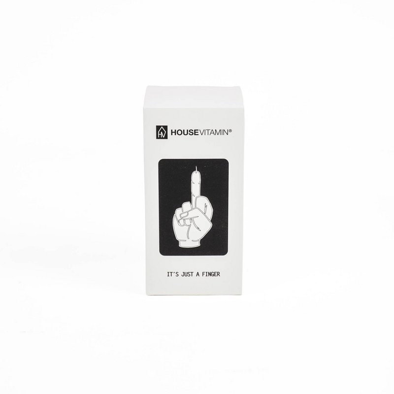 Candle -Middle Finger - Wax -White - 310 gram - 10x9x17cm