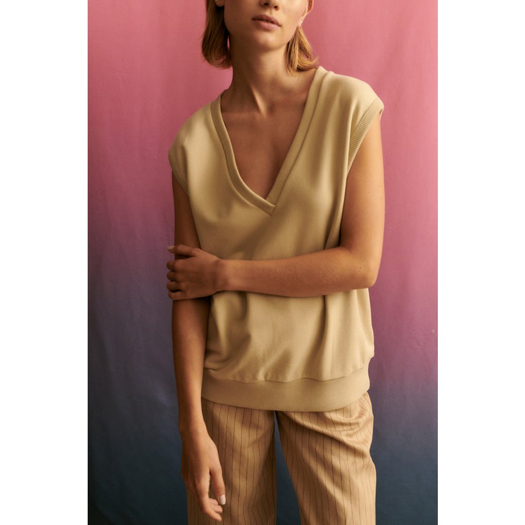 Gilet maglione Tabea color sabbia da donna
