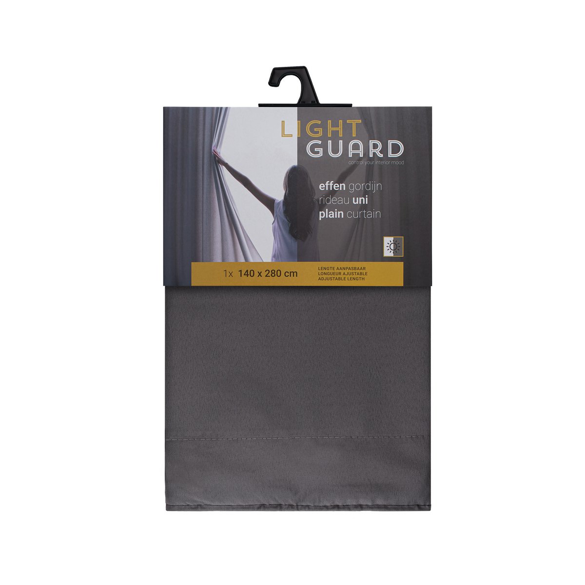 Light Guard Kant-en-Klaar Gordijn - Lichtdoorlatend - Lengte aanpasbaar - met ringen - 140x280cm 
