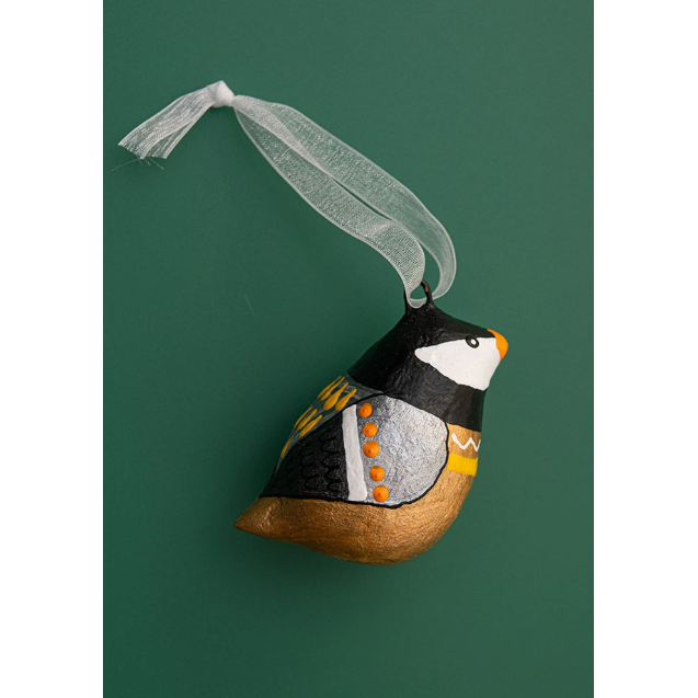 Håndlavet papmache Vinterfugl: Spurv