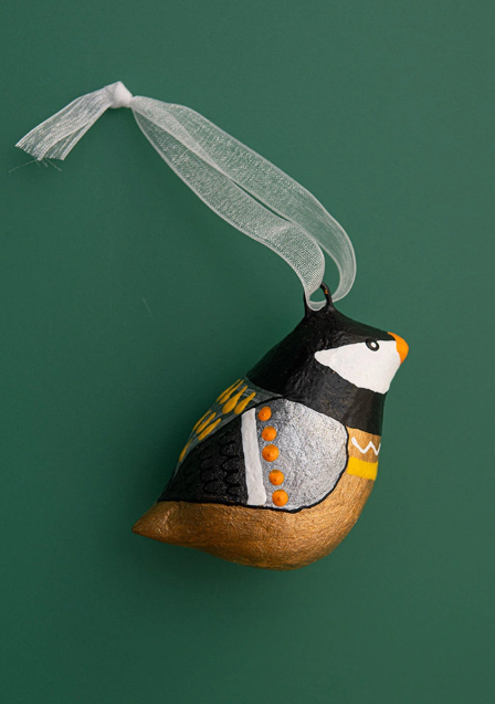 Håndlavet papmache Vinterfugl: Spurv
