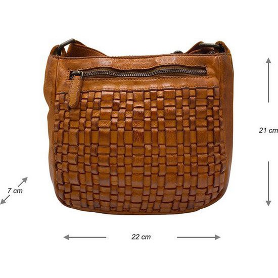 Skulderpose Ladies Cognac Real Leather - Stilfuld crossbody taske fra Arrigo