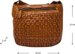 Skulderpose Ladies Cognac Real Leather - Stilfuld crossbody taske fra Arrigo