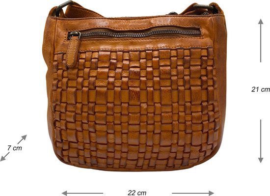Skulderpose Ladies Cognac Real Leather - Stilfuld crossbody taske fra Arrigo