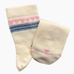 Glitzersocken mit Herzchenkette – rosa & blau