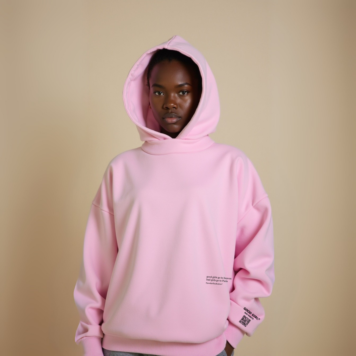 Hoodie "BAD GIRLS GO TO PARIS" - Beige