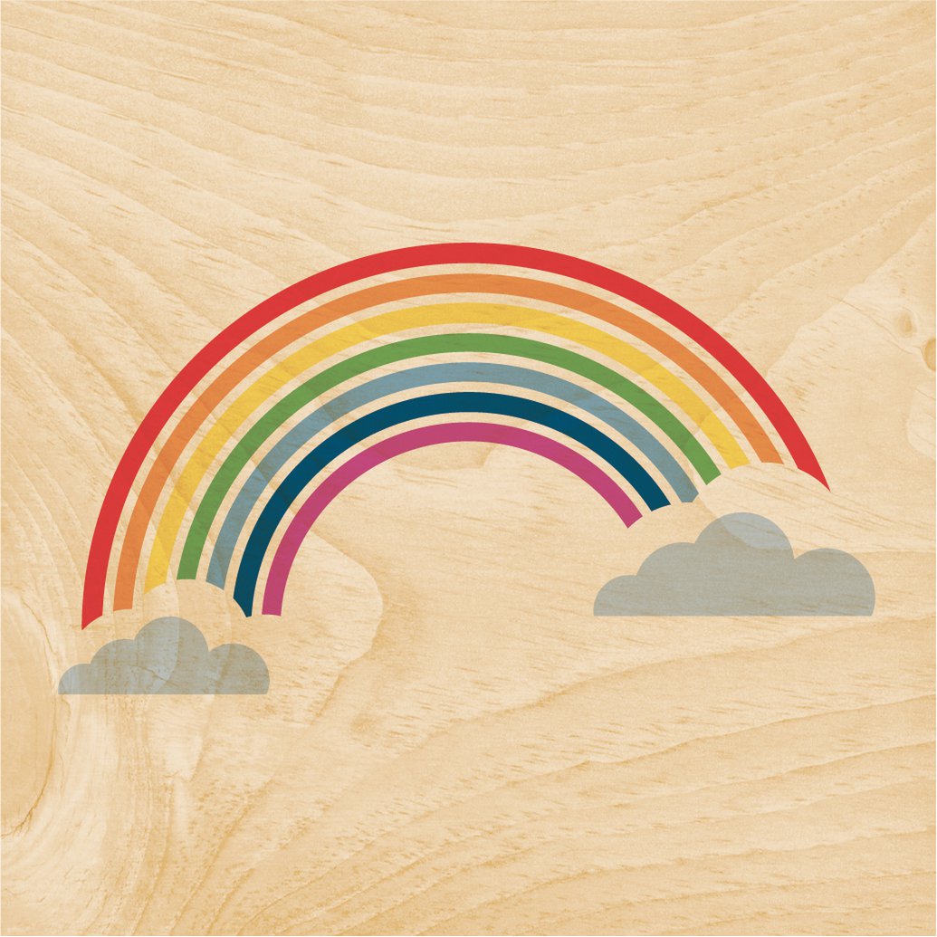 Poster 45T/7 inch wooden miami rainbow