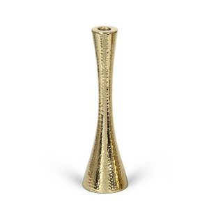 Metalen kandelaar, gouden kleur, h 36 cm, decosiluet