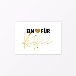 Postkort "Et hjerte til kaffe" A6 med guldfolie