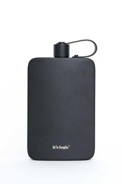 Water bottle stainless steel black - 500ml - flat
