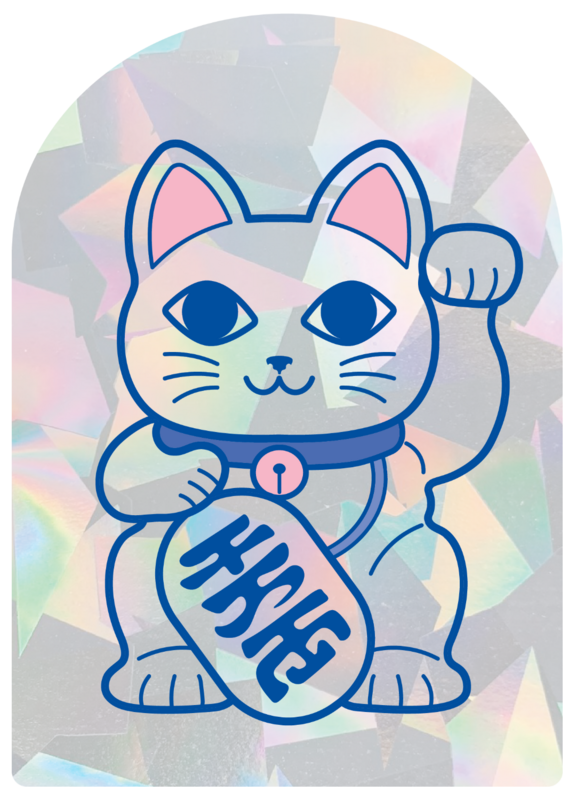 Window sticker rainbow maker Maneki Neko