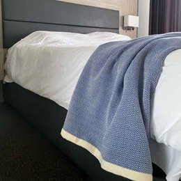 Gran Fular Cuadros Diamante - Azul Lapiz - 190x280cm
