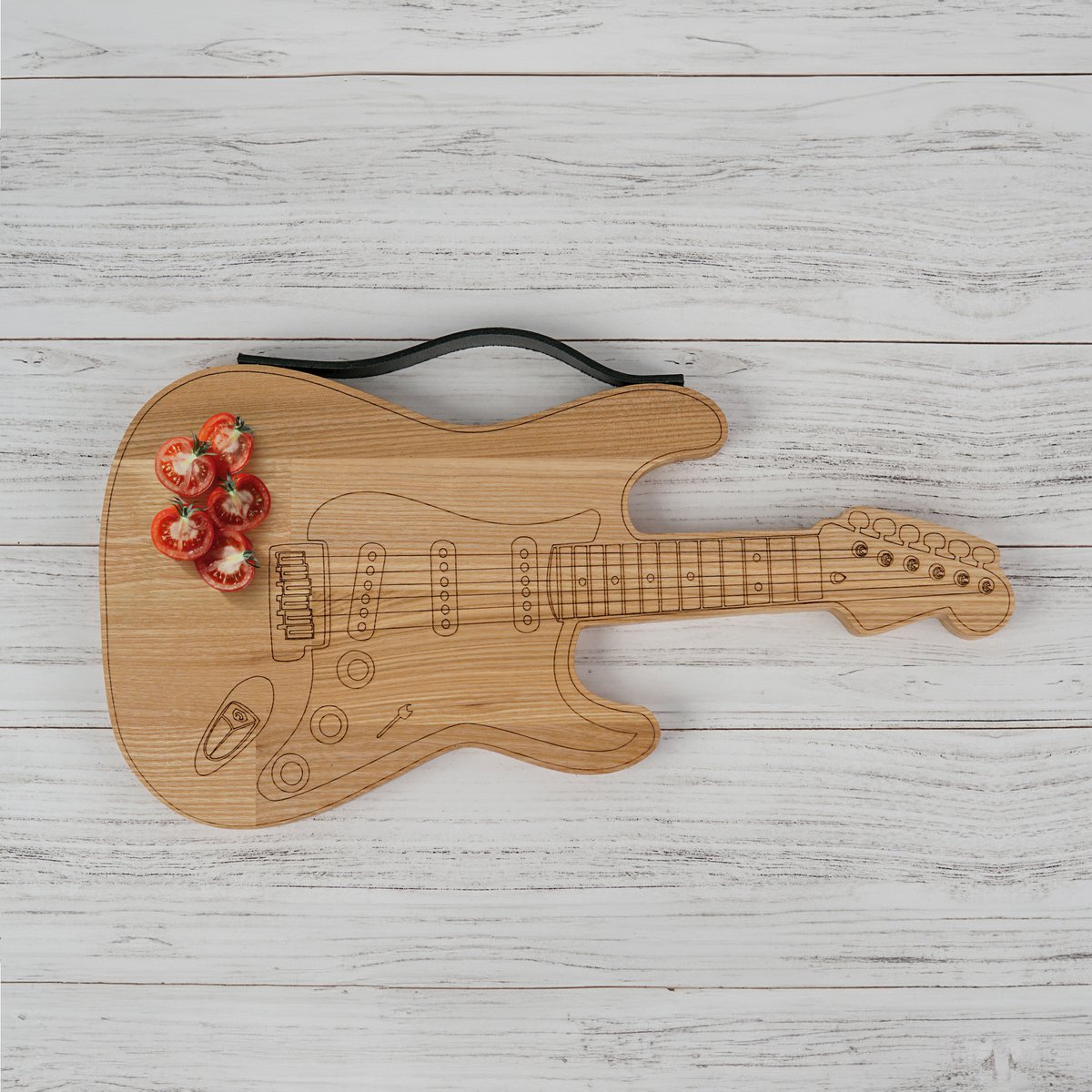 Planche à découper, planche à découper en bois en forme de guitare