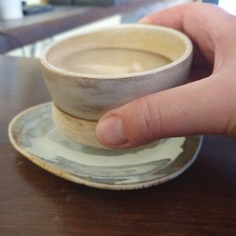 Coaster kaffekrus, individuelt, unikt, håndlavet, tåler opvaskemaskine/mikrobølgeovn Kopi 1