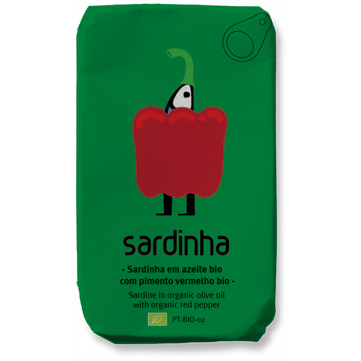 Sardine in organic olive oil with organic red pepper