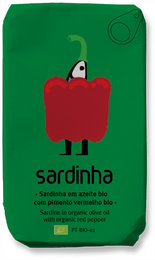 Sardina en aceite de oliva orgánico con pimiento rojo orgánico
