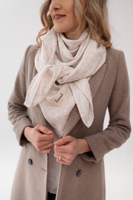 Muslin klud til voksne rose/off white