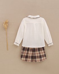 Baby boy plaid shirt and shorts set P151-11608174