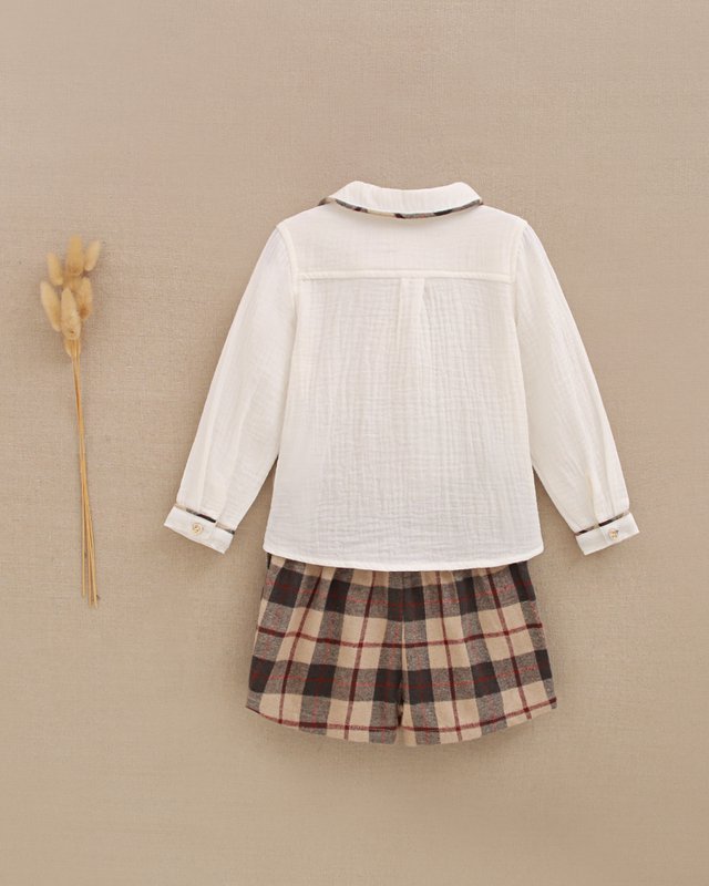 Baby boy plaid shirt and shorts set P151-11608174