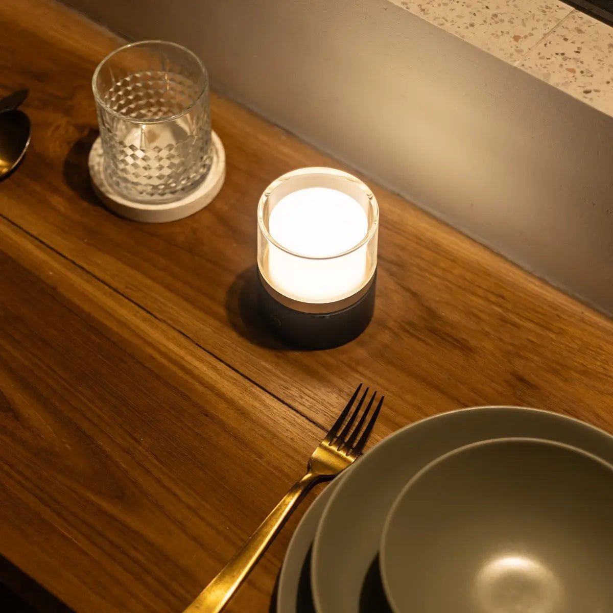 Leo Dark Brown Rechargeable Lamp