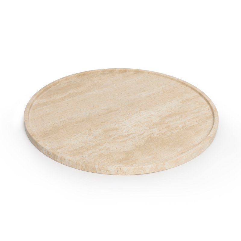 Travertinbakke rund med kant 45cm
