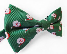 Bowtie - Green with Santa's face
