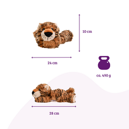 Wärmekissen die natürliche Wärmflasche als Wärmekuscheltier Tiger groß mit Bio-Hirse Füllung und Gesundheitskräutern