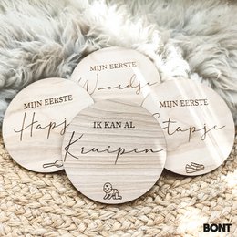 Mijlpaalcirkels | Hout – Lasergravure | Mijlpalen Extra