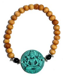 Bracelet Sandalwood Turquoise Shiva Nat