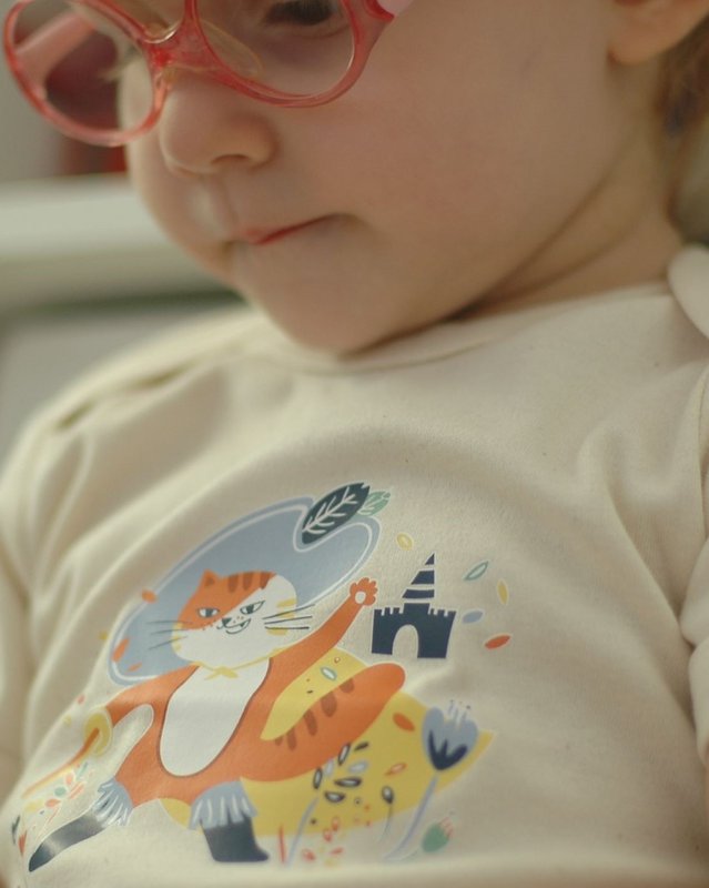 Chat Botté natural body 100% organic cotton certified OEKO-TEX