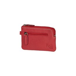 K10218VB | Sleutelhanger/portemonnee in echt leer Col.Red. Rits Accessoires Gepolijst Nikkel. Afmetingen: 12 x 7 x 0,5 cm. Verpakking: stijve bodem/deksel geschenkdoos