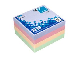 Info notes 75x75mm ass. harmony blok a 400 vel paars. rose, zalm, groen