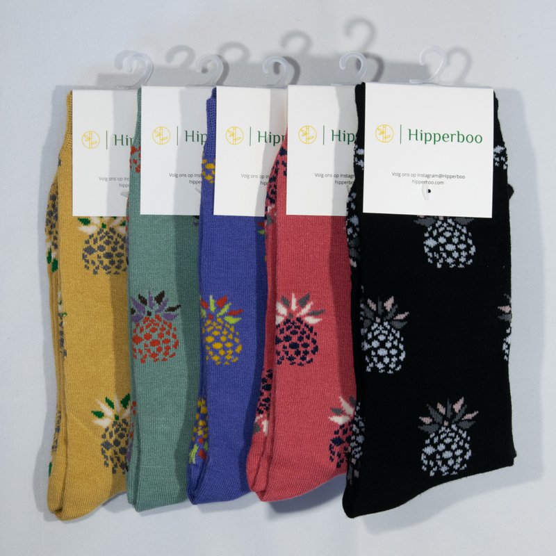 Hipperboo® 5 Paar Bamboe Sokken | Ananas Sokken | 36-41 of 41-46 | Meerdere kleuren