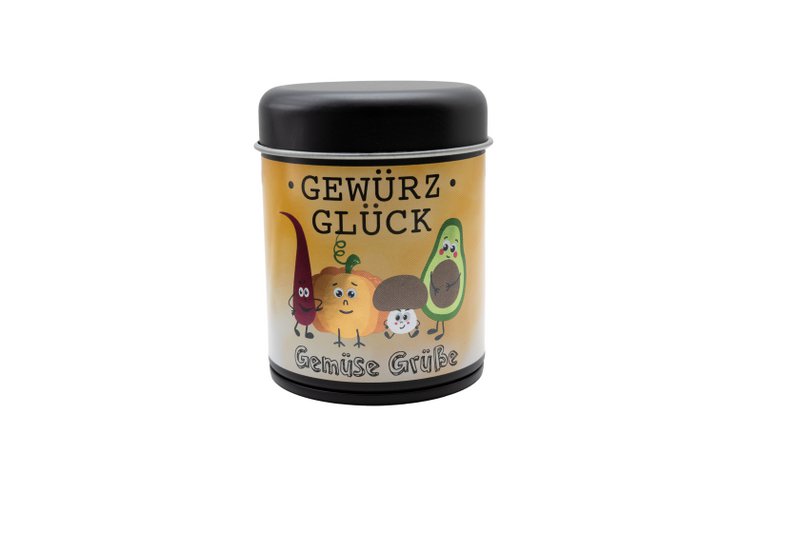 Gewürz-Glück Winter Edition Spice yourself up happy gift box - set of 4 spice jars with wild deer, Christmas bakery, Alibaba & Aladin as well as vegetable greetings spice mixture