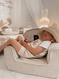 Corduroy baby chair with letter