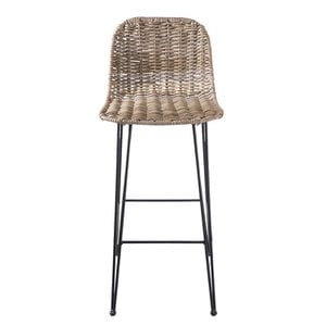 Bar stool 40x40x93 cm brown rattan stool