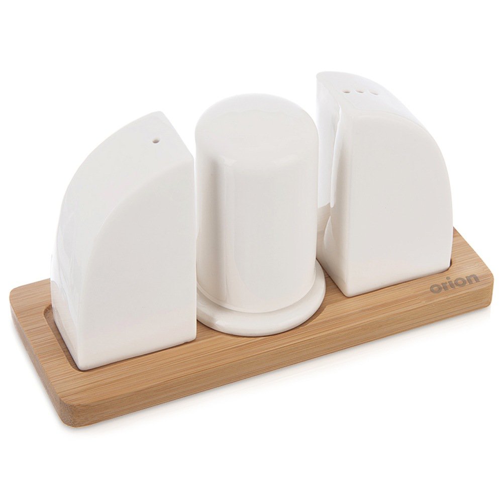 Zout- en peperschudders Porselein met stand Whiteline 4 PCS