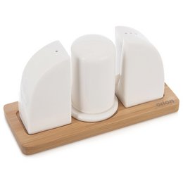 Porzellan mit Salz- und Pfefferschütteln mit Ständer WhiteLine 4 PCs