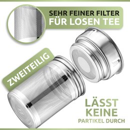 Teeflasche 500ml mit Schutztasche und Karabiner