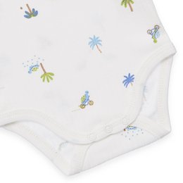 Baby lichaam kort -arm - schildpadden en palmbomen AOP, dropnaald - Offwhite