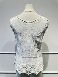 Camiseta sin mangas de encaje bordado - 100% - Made in ITALY