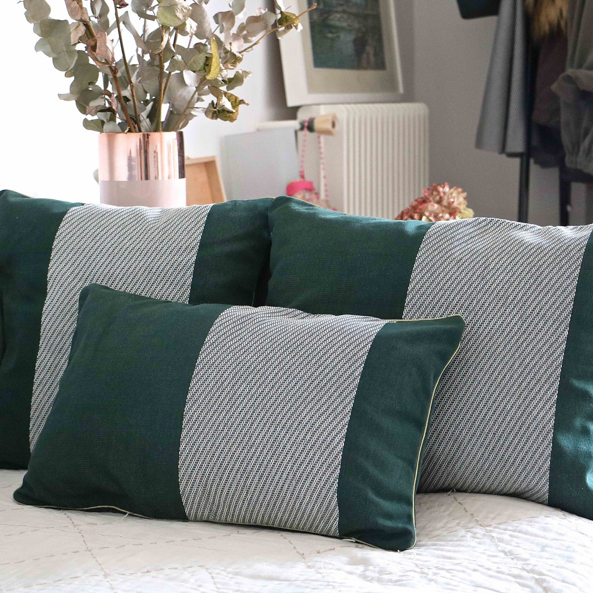 Ami Y'Sar green decorative cushion cover