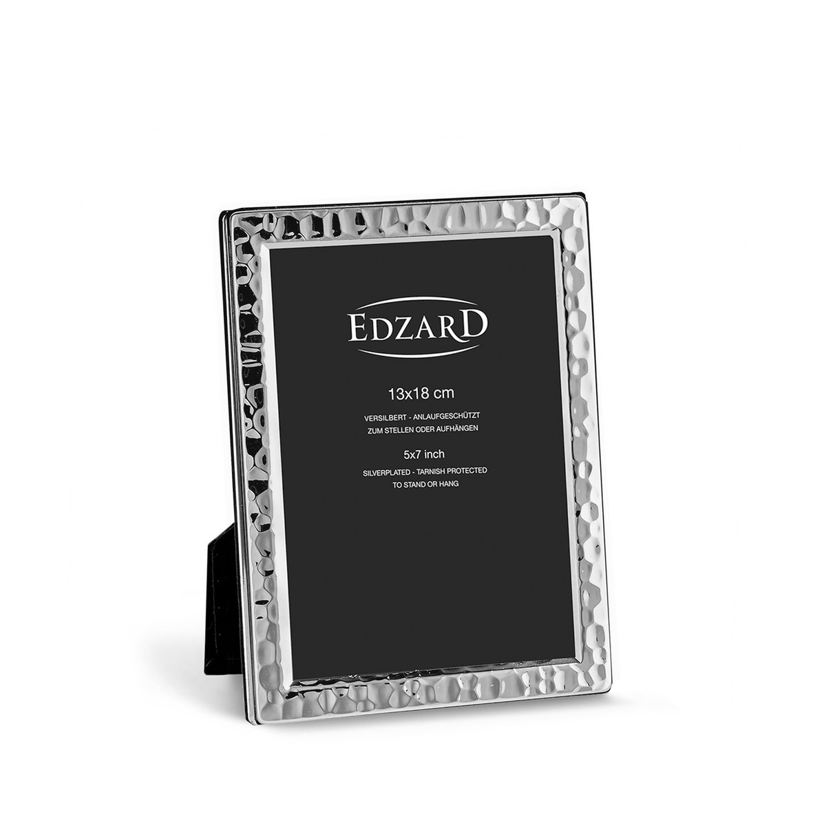 EDZARD photo frame Pavia for photo 13 x 18 cm, noble silver-plated, tarnish-protected, with 2 hangers